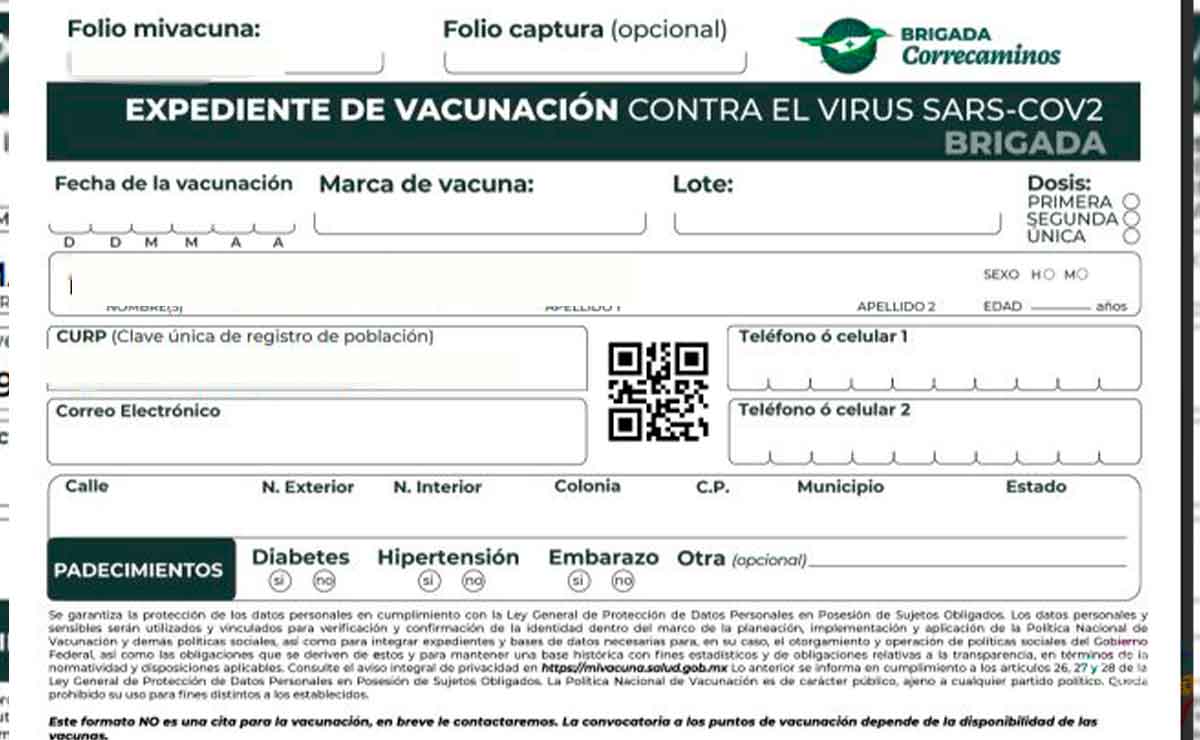 como llenar el formato de vacunacion covid