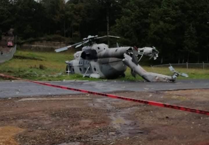 Desplome de helicoptero en Hidalgo (Cortesía).
