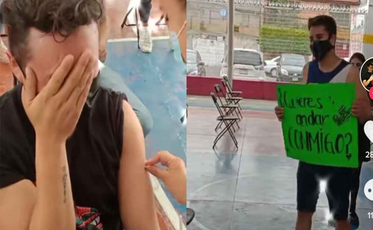 Joven se le declara a su amigo en plena vacunación en Edomex