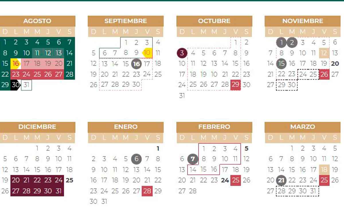 Calendario escolar 2021 sep