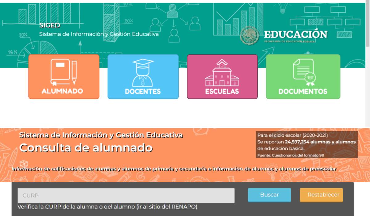 SIGED- Consulta la boleta de calificaciones del ciclo escolar 2020-2021