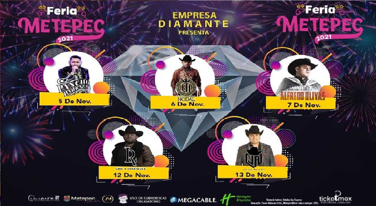 artistas que se presentaran en la feria de metepec 2021