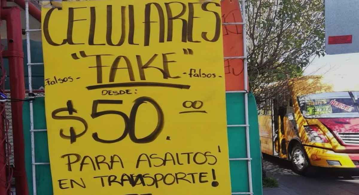 celulares fake vendidos en puestos ambulantes
