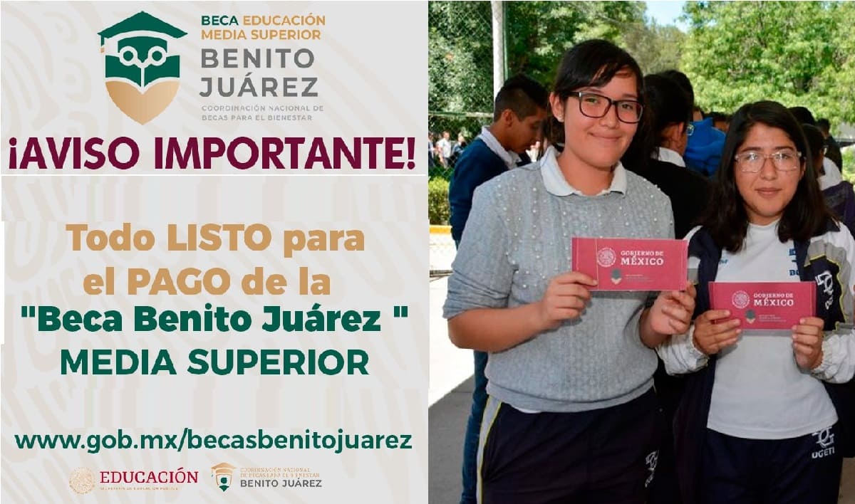 cuando llega el pago de 3200 pesos de la beca benito juarez 2021