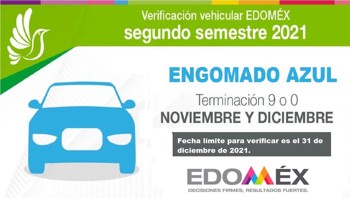 verificacion edomex 2021 engomado azul