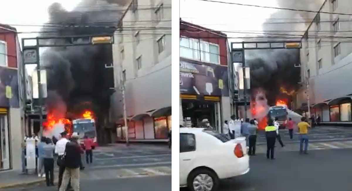 camión de tranporte publico es incendiado