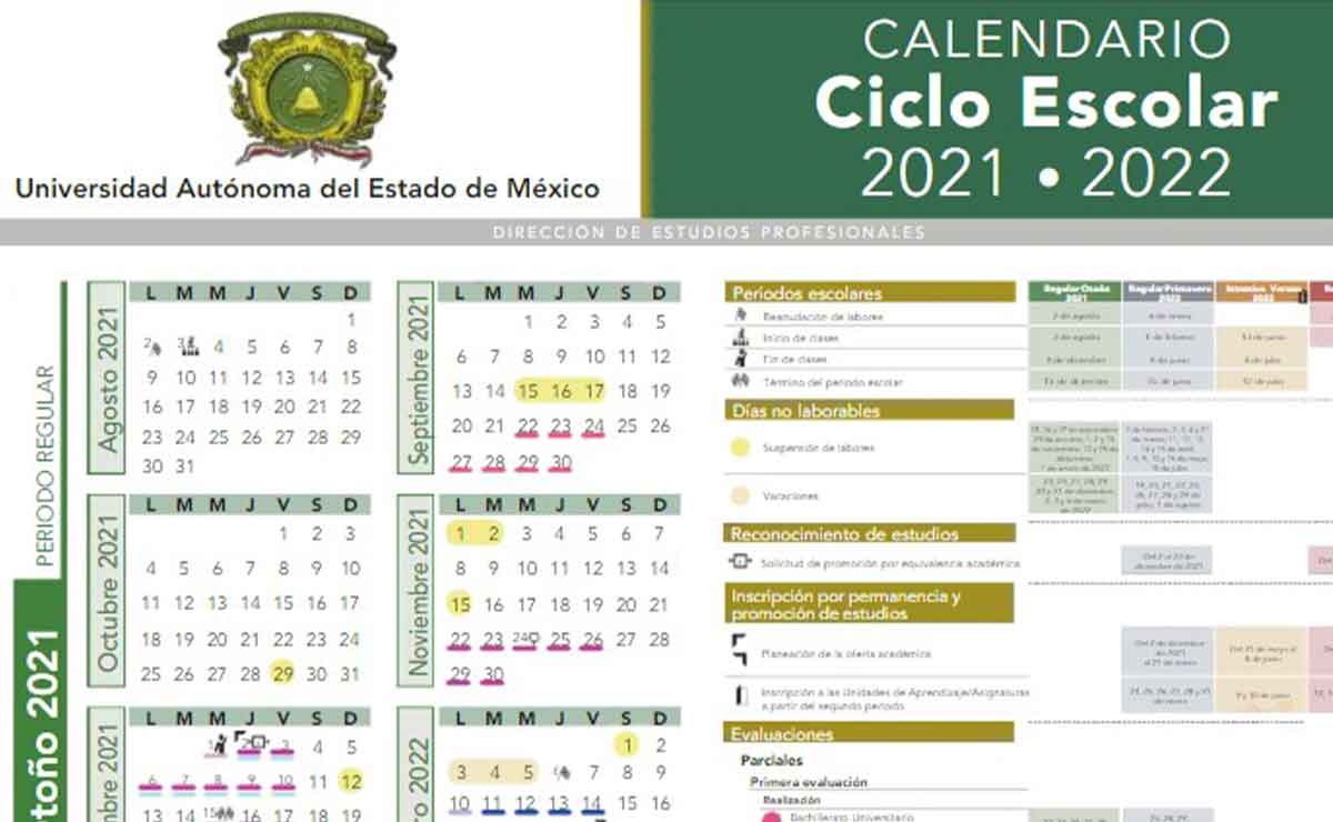 calendario uaemex 2022