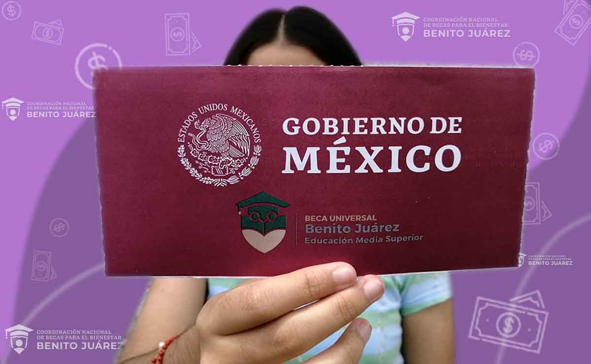 Joven sosteniendo el pago de becas benito juárez 2022