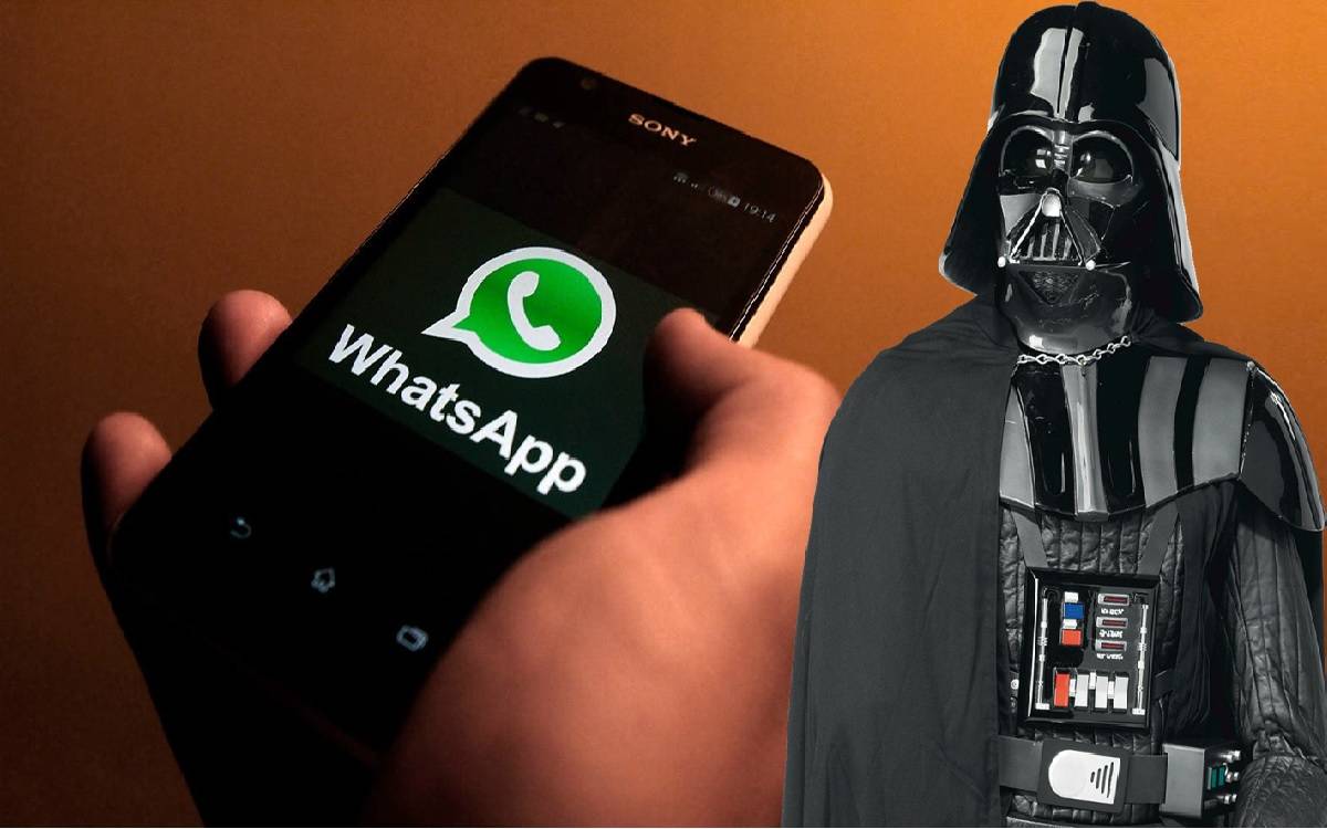 celular con whatsapp y darth vader de satr wars