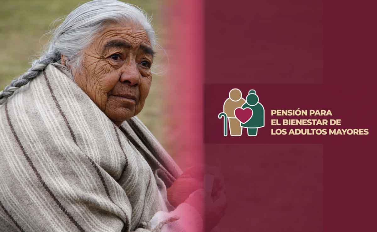 Abuelita esperando a su pago de la pensión bienestar para adultos mayores 2022