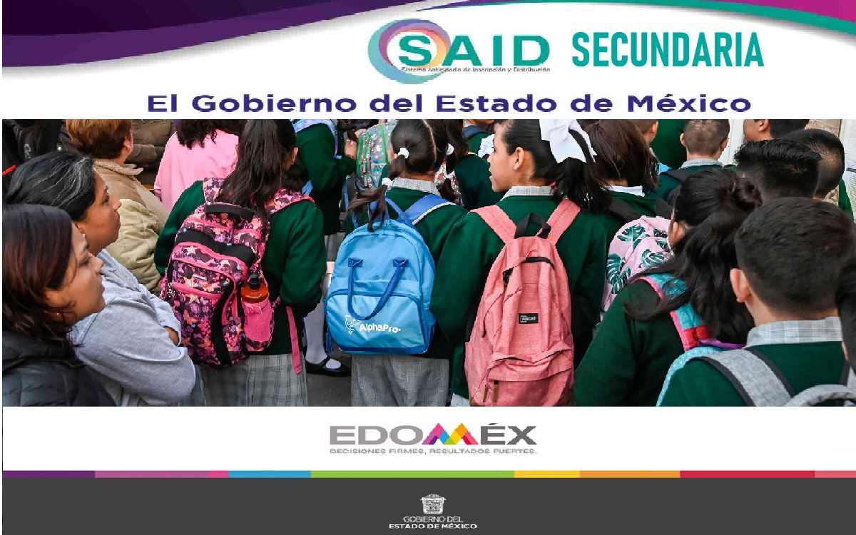 alumnos en cartel de preinscripcion a secundaria edomex 2022 en said