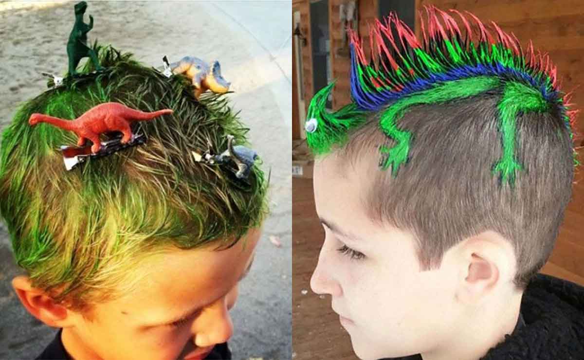 Niños y niñas con peinados locos