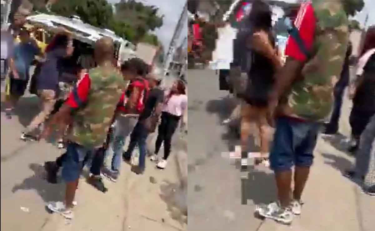 Capturas de la pelea entre la mujer y paramédicos