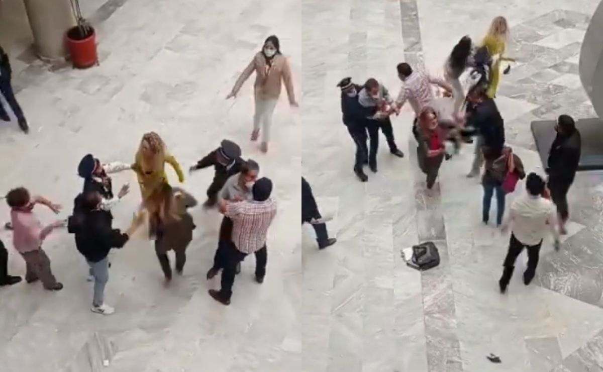 Familiares arman pelea en juzgados de Toluca y el video se hace viral