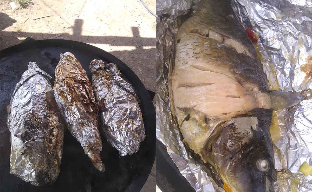 Carpa cocinada en San Pedro Cholula