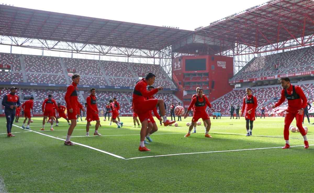 Jugadores del Toluca FC entrenando previa a su partido vs el Atlas de la jornada 2