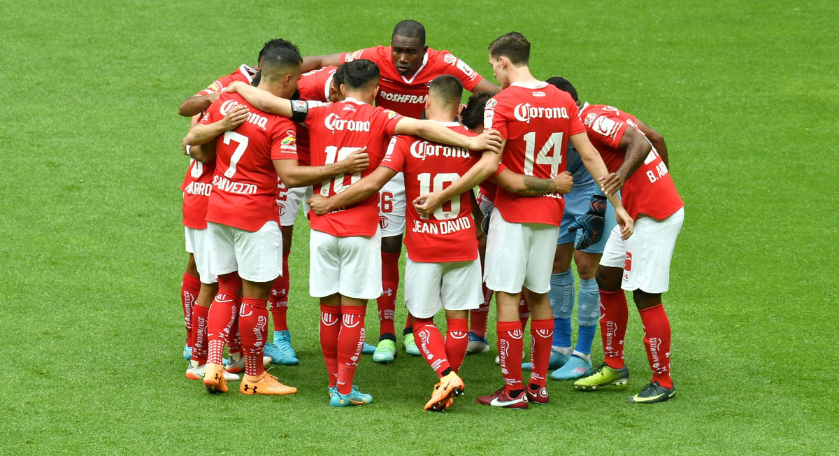 equipo del toluca fc de nacho ambriz previo a enfrentar al león en la jornada 5