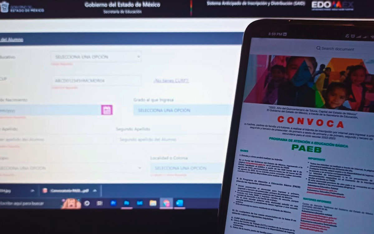 preinscripcion extemporanea preescolar primaria y secundaria edomex en paeb 2022