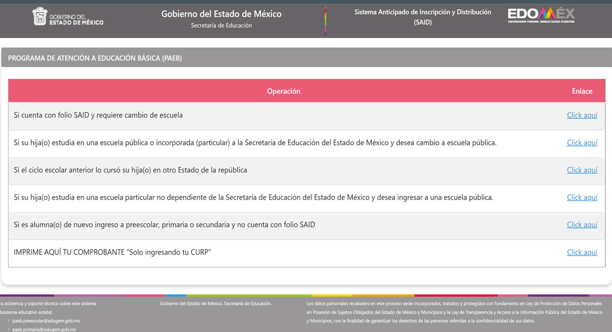 plataforma paeb 2022 para realizar cambios de escuela o turno en preescolar primaria y secundaria