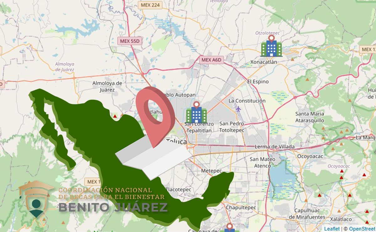 Mapa para ubicar las oficinas de Becas Benito Juárez