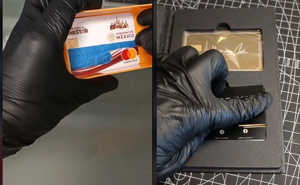 Tarjeta del bienestar convertida en oro de 24 kilates