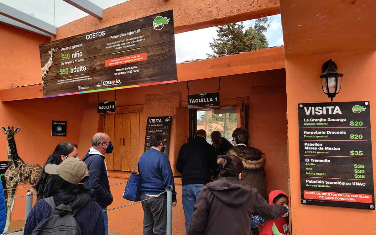 taquilla del zoologico de zacango en toluca