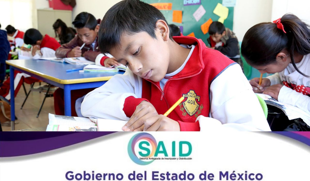 logo SAID EdoMéx 2023 y alumno tomando clases