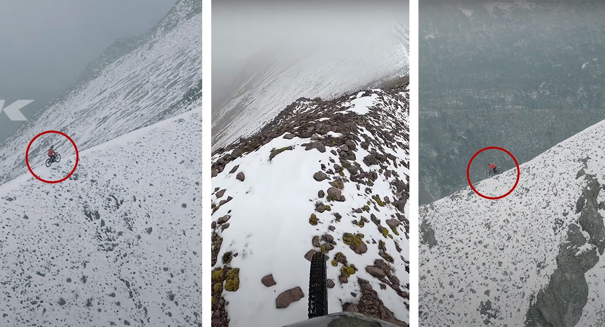 Joven baja la cima del Nevado de Toluca en bicicleta