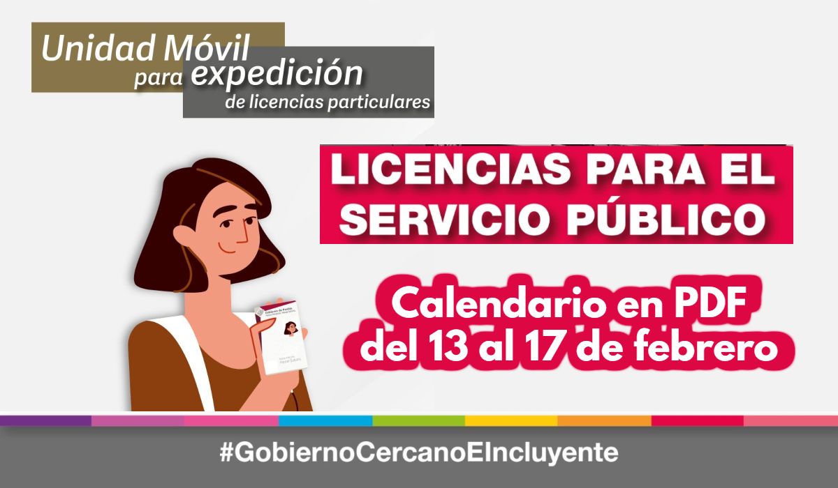 Composición del calendario de unidades móviles licencia de conducir EdoMéx