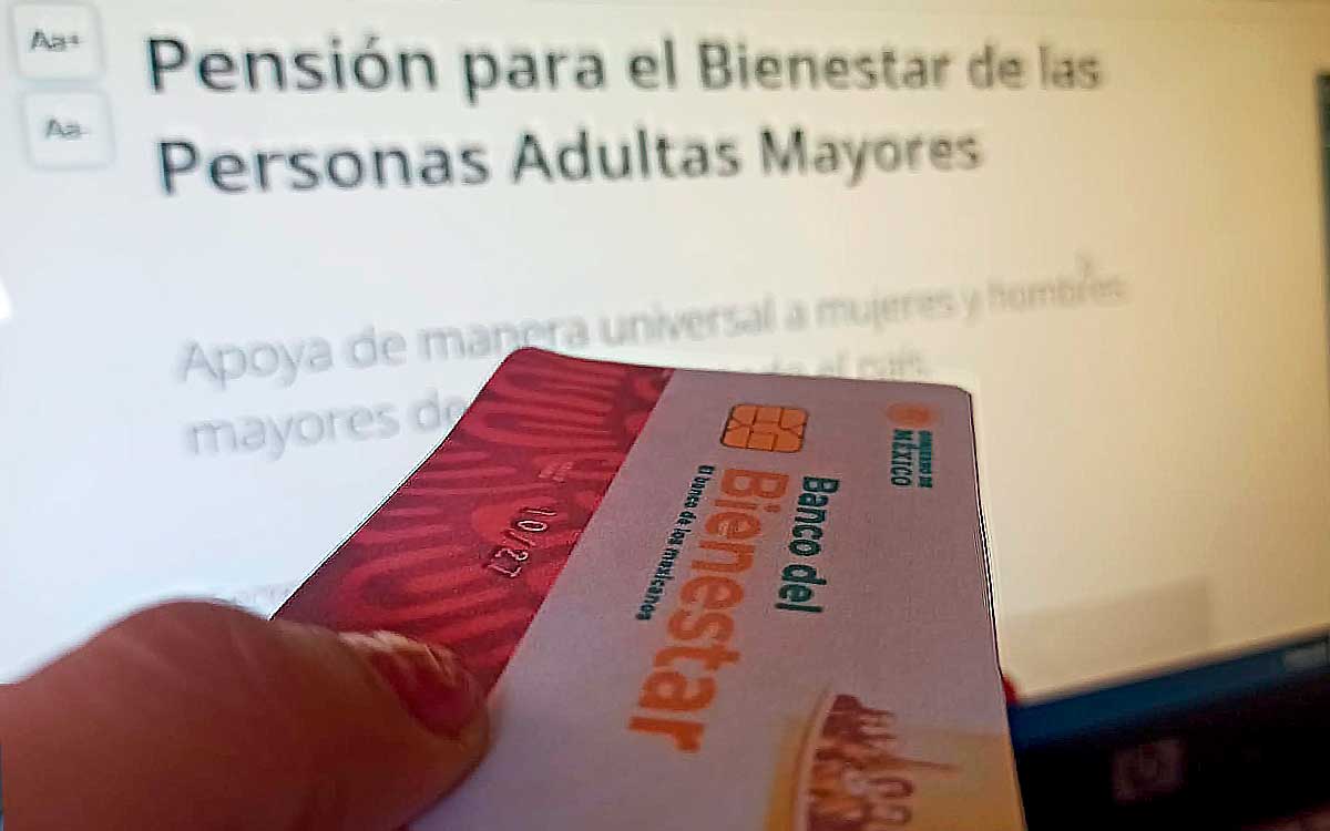 página y tarjeta de la pensión bienestar 2023