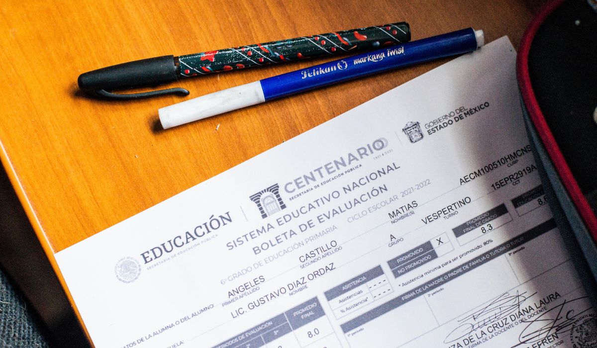 Ejemplo de boleta de calificaciones SEP