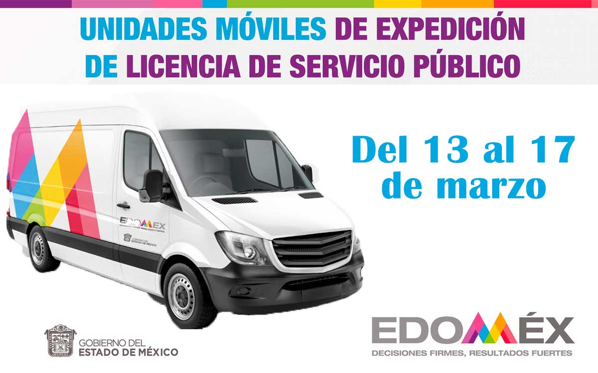 unidad movil para sacar licencia de conducir edomex 2023 en marzo