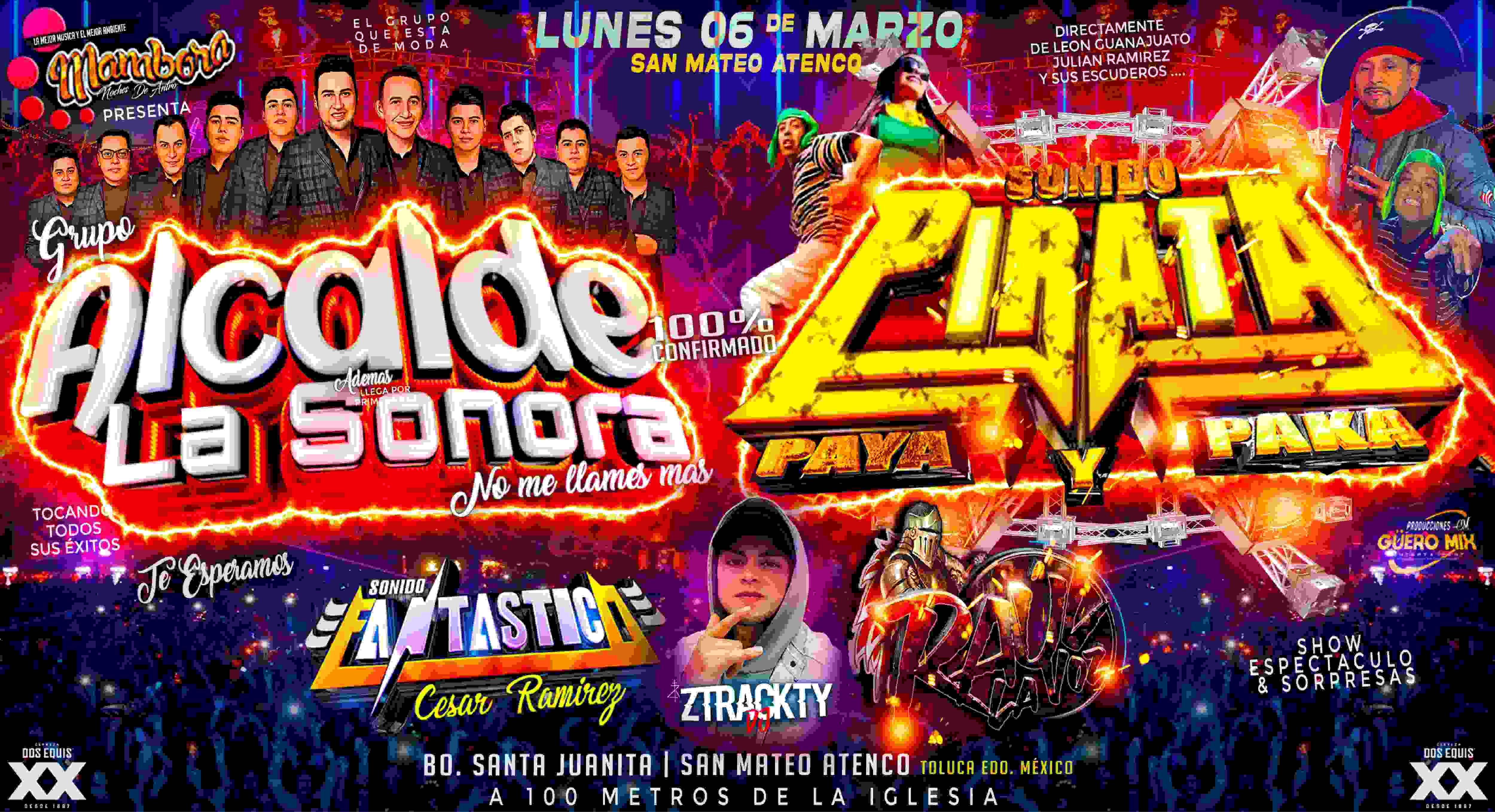 Cartel oficial para el baile de Sonido Pirata en San Mateo