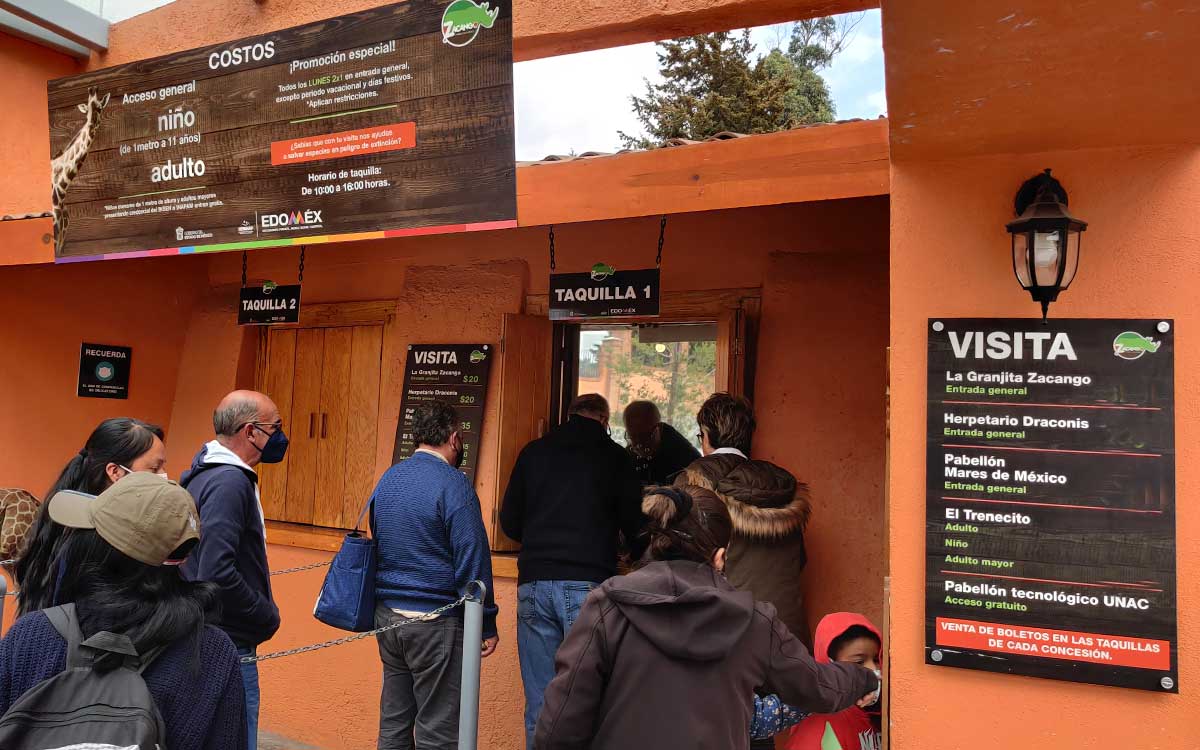 taquilla del zoologico de zacango