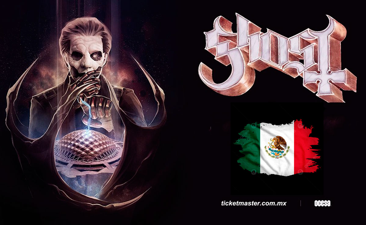 Cartel oficial de Ghost anuncia concierto en México en septiembre 2023