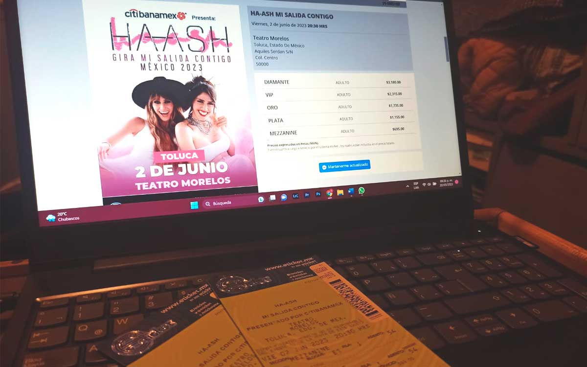 pagina para comprar boletos para el concierto de ha ash en toluca