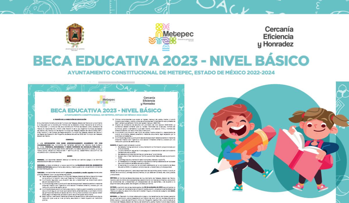 Composición de la convocatoria de la Beca Educativa Metepec 2023