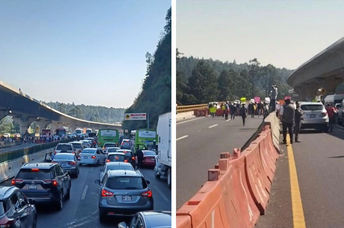 carretera méxico-toluca esta cerrada por pobladores de acopilco en kilómetro 25