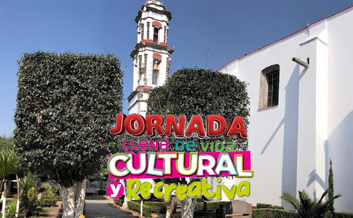 Iglesia de San Andrés Cuexcontitlán con texto de Jornada Llena de Vida
