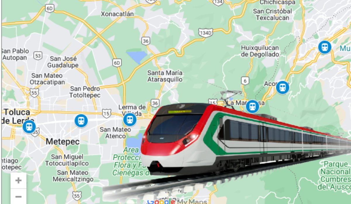 Mapa interactivo de las estaciones del tren interurbano México-Toluca