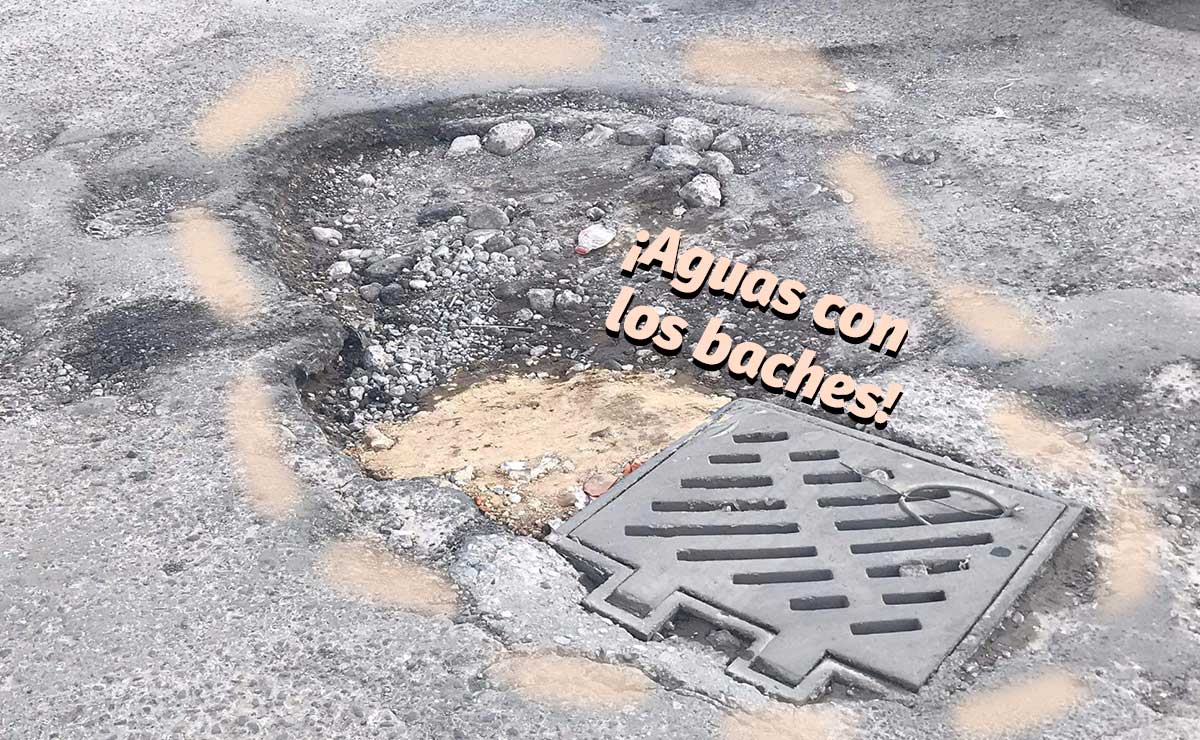 Alcantarilla con bache