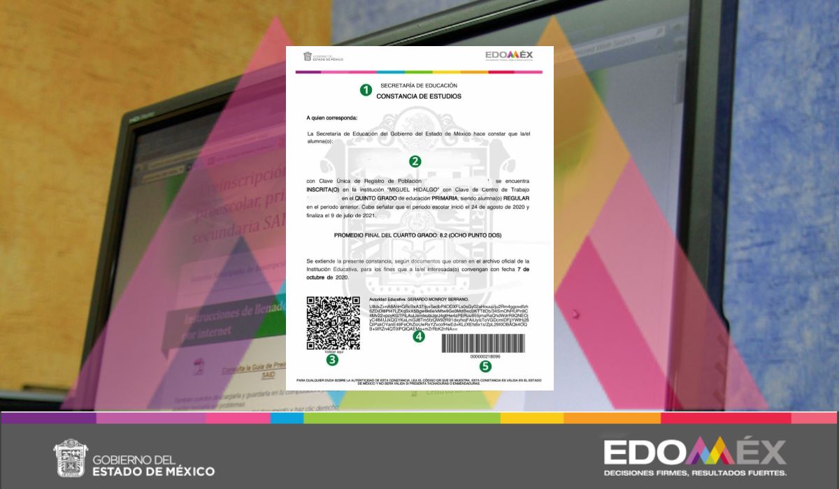 constancia de estudios y logos del EdoMéx