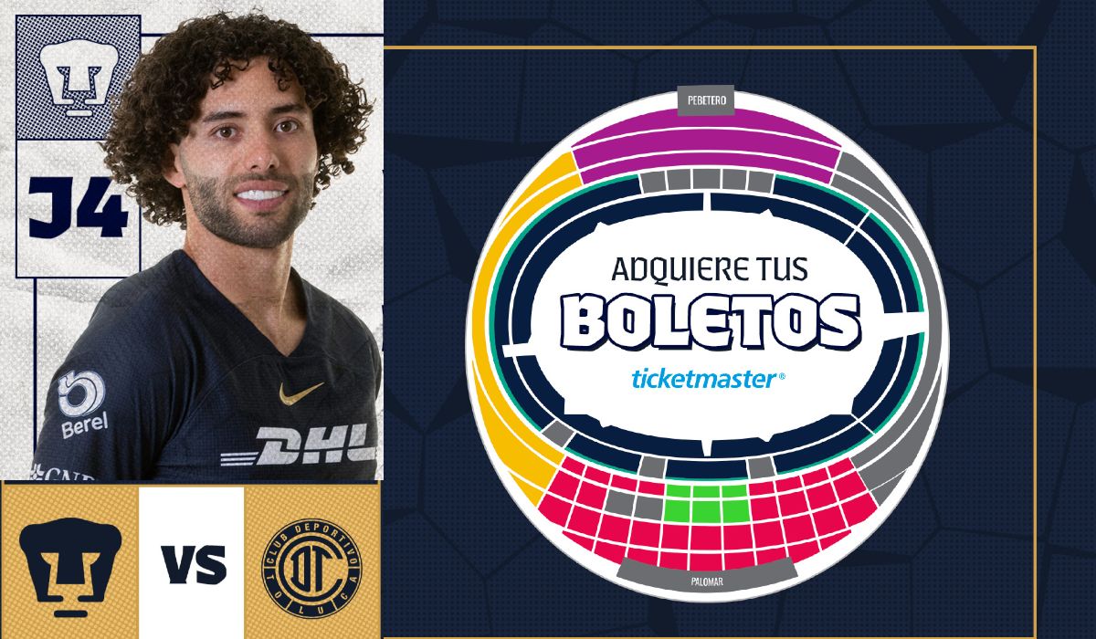 Composición boletos Pumas vs Toluca FC 