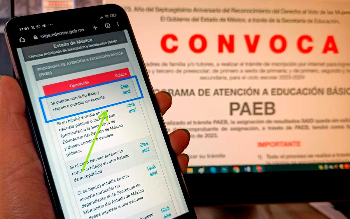cuanto tiempo tengo para solicitar un cambio de escuela o turno en edomex paeb 2023
