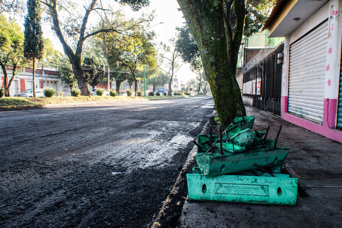 ciclovía de avenida hidalgo de toluca es removida por trabajos de reencarpetamiento en la avenida