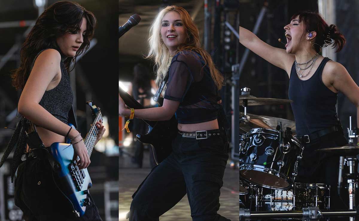 The Warning en el escenario previo a concierto en Toluca