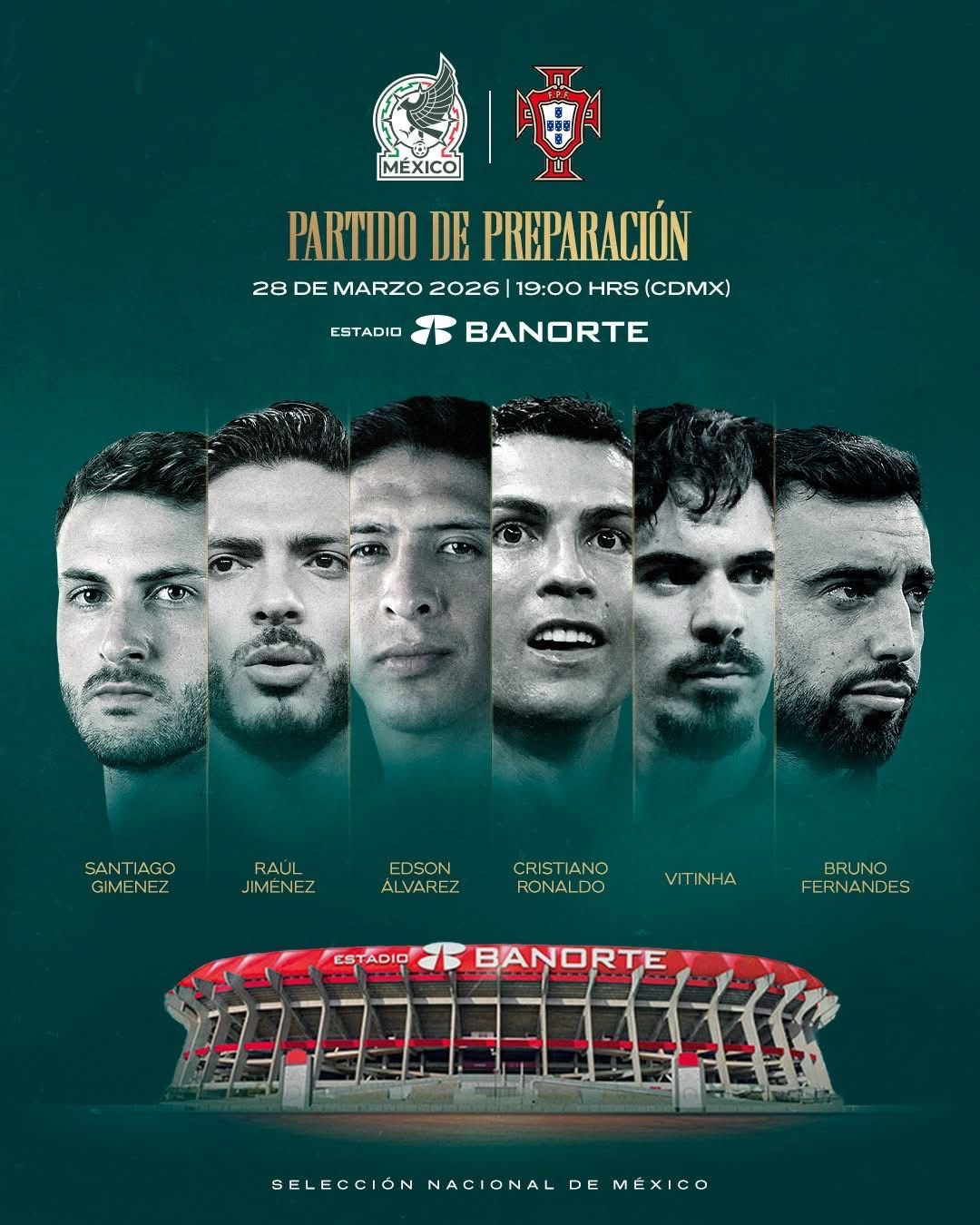 México anuncia los partidos contra Portugal y Bélgica en preparación para el Mundial 2026