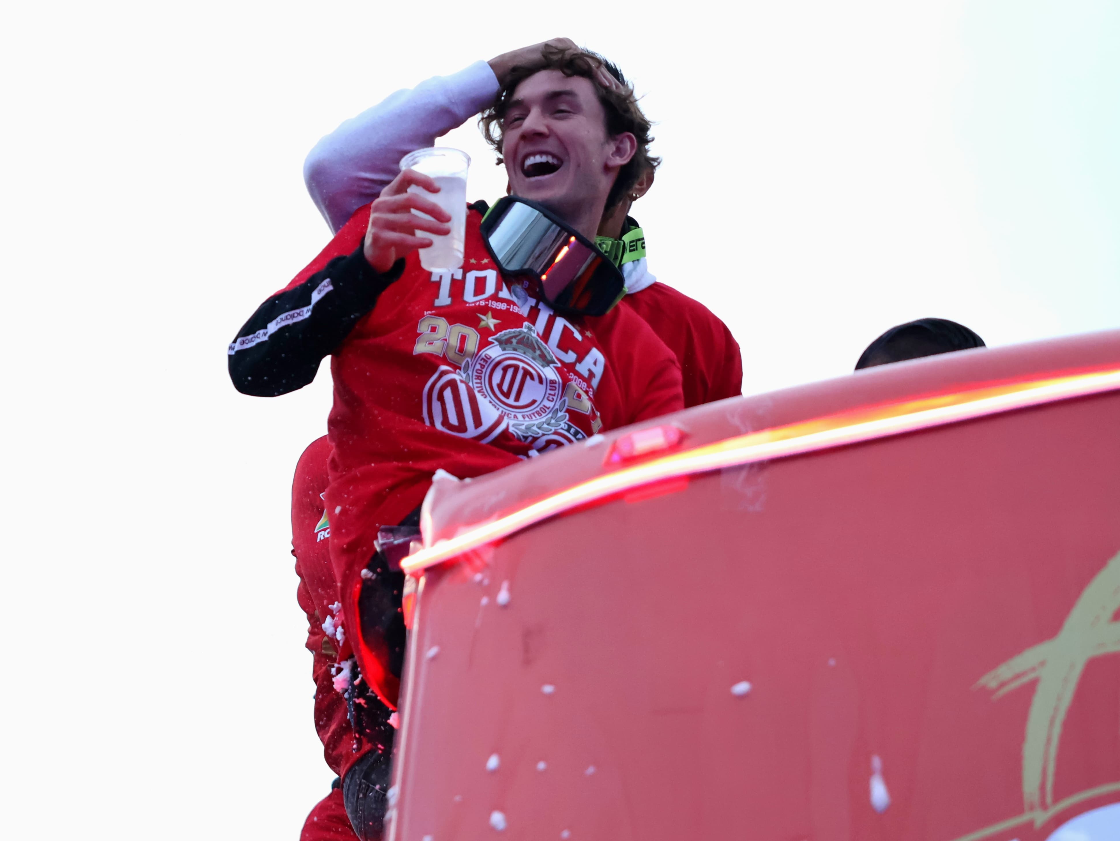 Marcel Ruiz festejando Bicampeonato con Toluca FC